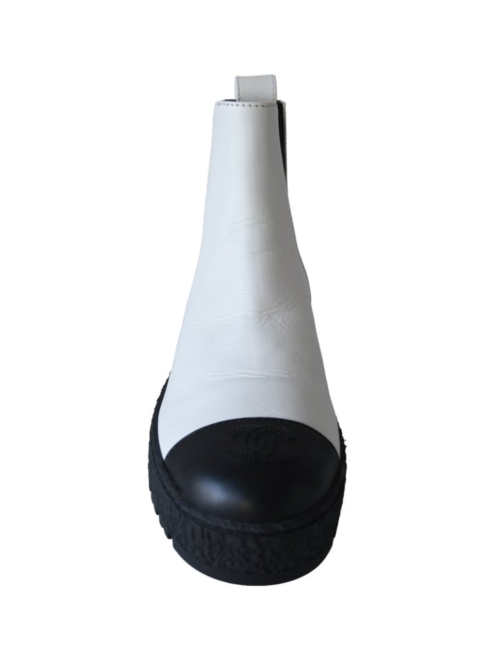Chanel Rain Boots Ankle Boots White Black - Picture 5 of 5